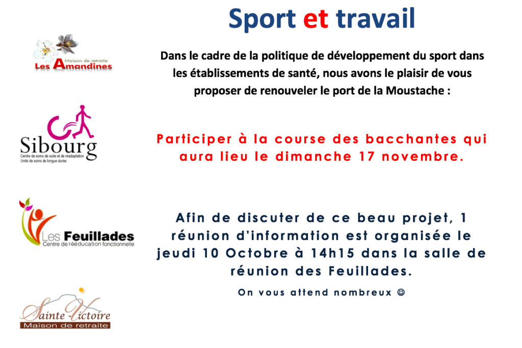sport et travail à la maison de retraite sainte victoire à Aix en Provence